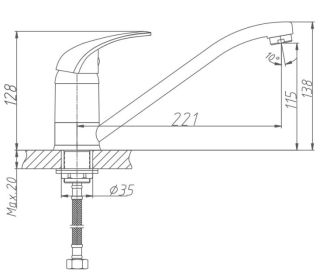 Смеситель для кухни Haiba HB4903 хром